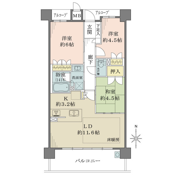 BELISTA平野西脇の間取図