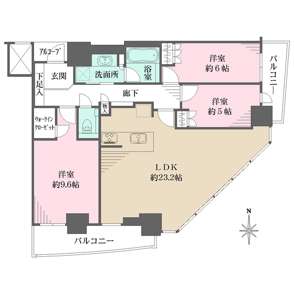 大阪ひびきの街ザ・サンクタスタワーの間取図