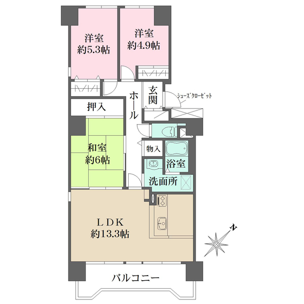 藤和さやまハイタウンB棟の間取図
