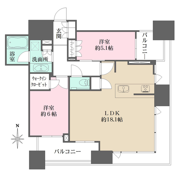 シティタワー大阪本町の間取図