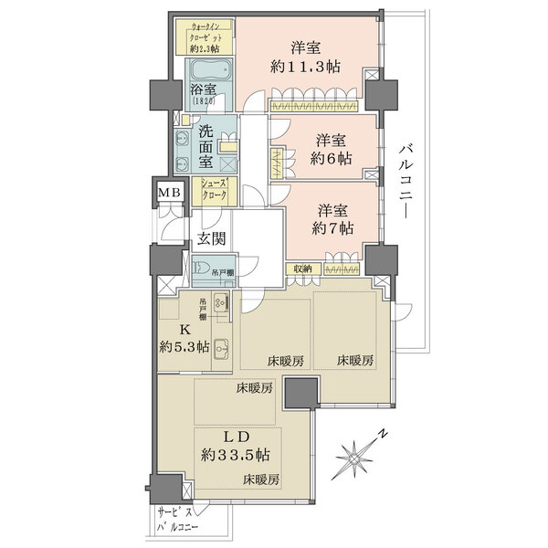 グランドメゾン上町台レジデンスタワーの間取図