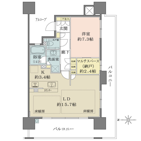 ザ・パークハウス谷町五丁目の間取図
