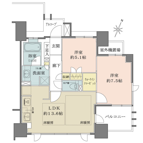 天満橋レジデンス ブロッサムコートの間取図