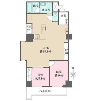 ルックハイツ南堀江の間取図