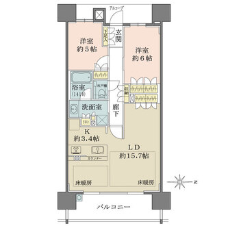 ザ・パークハウス谷町五丁目の間取図