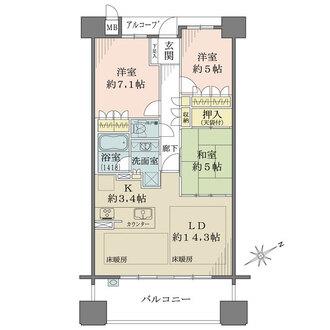 堺東ヴューモの間取図