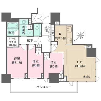グランドメゾン上町台レジデンスタワーの間取図