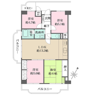 南花台アーバンコンフォートの間取図