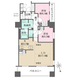 ローレルタワー心斎橋の間取図