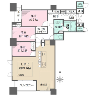 上本町ヒルズマークの間取図