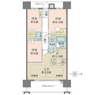 ザ・パークハウス谷町五丁目の間取図