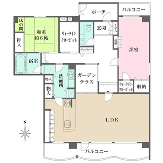 朝日プラザヴェルデュール大正三軒家の間取図