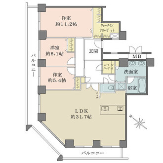 オークプリオタワーの間取図