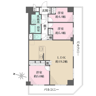 藤和市岡ハイタウンの間取図