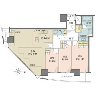 大阪ひびきの街ザ・サンクタスタワーの間取図