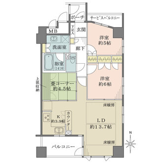 谷町アーバンライフの間取図