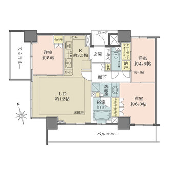 プラウドタワー阿倍野の間取図