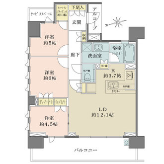 ザ・パークハウス阿倍野昭和町の間取図