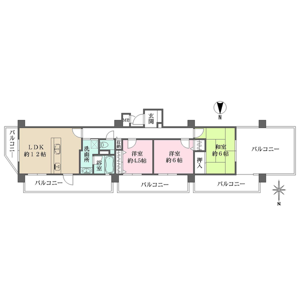 コスモ宝塚ツインフォルムの間取図