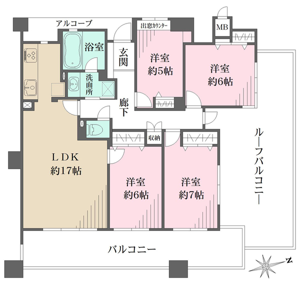 ファミール逆瀬川ザ・ガーデンの間取図