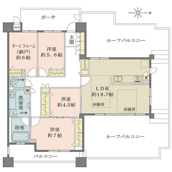 ネバーランド甲東園Ⅱ番館の間取図