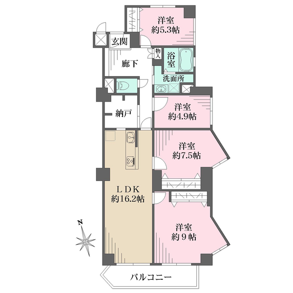 サニークレスト宝塚の間取図