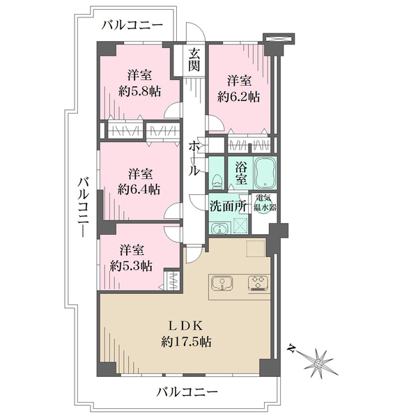 マンハイム甲子園Iの間取図