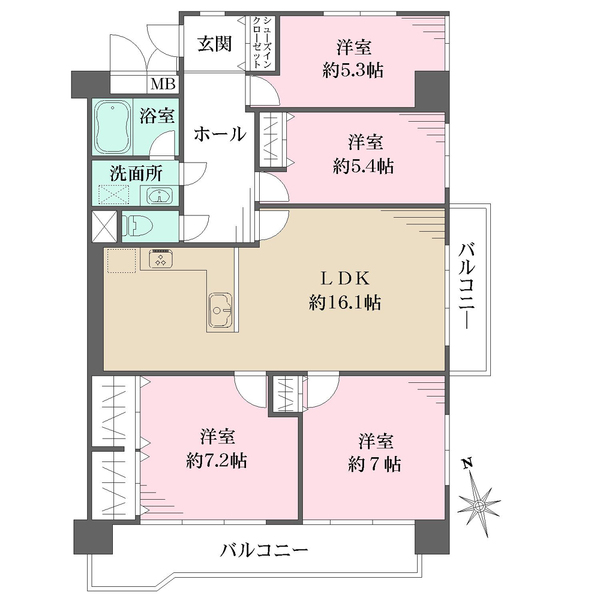 逆瀬川パークマンションの間取図