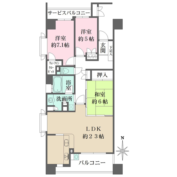 ライオンズマンション宝塚武庫川町の間取図