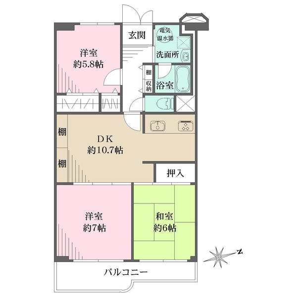 浜甲子園グリーンマンションの間取図
