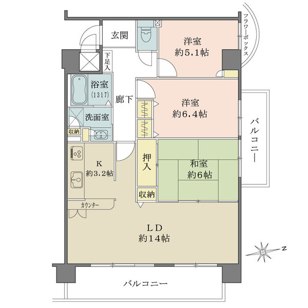 オーガスタコート宝塚の間取図