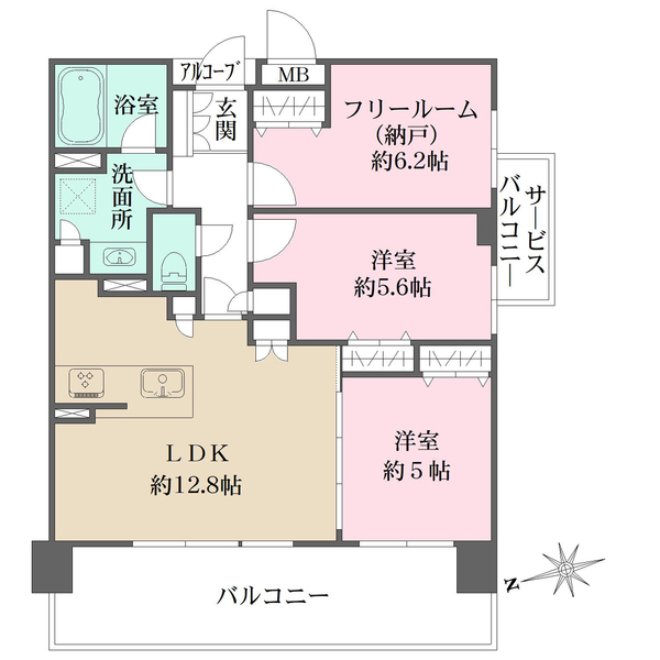 ラフィネス西宮北口ノースコートの間取図