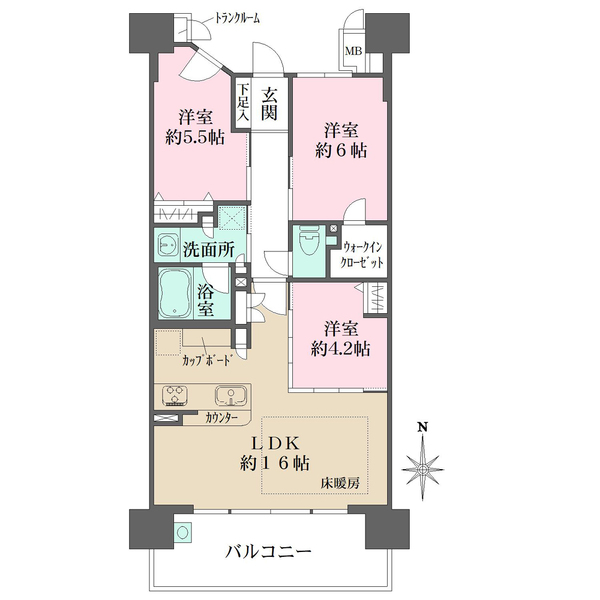 イニシア塚口サウスフィールドの間取図