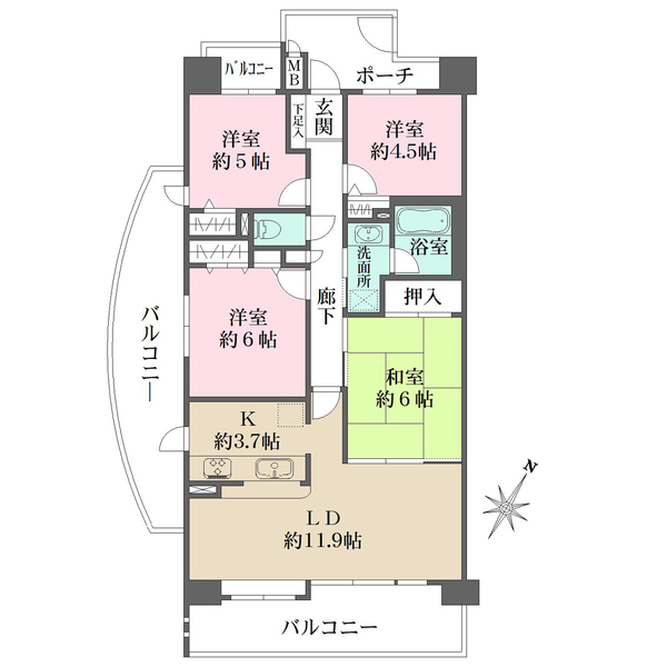 コート甲子園南4番館の間取図