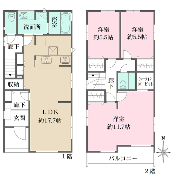 1号棟の間取図