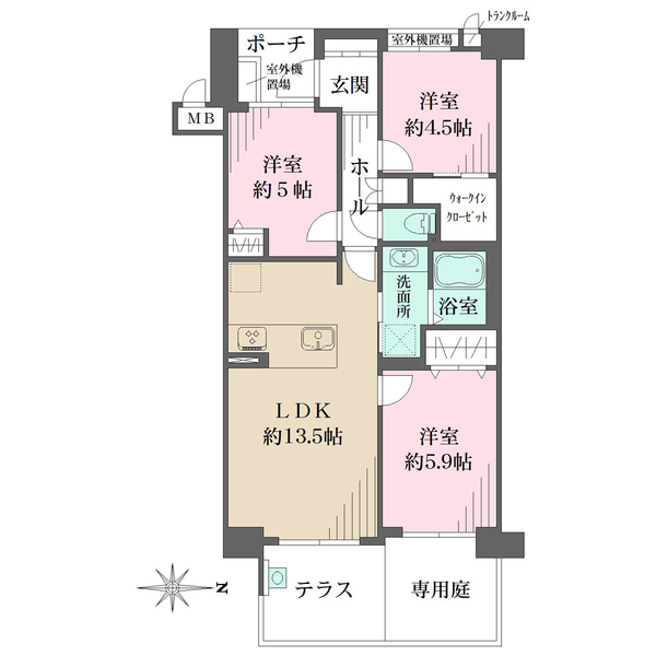 エンゼルクレッセ西難波の間取図