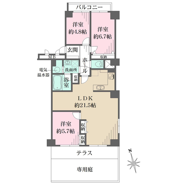 武庫川サニーハイツの間取図