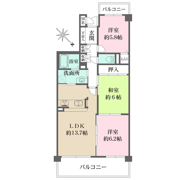 ダイアパレス宝塚月見山の間取図