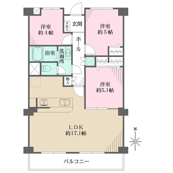 阪急仁川マンションの間取図