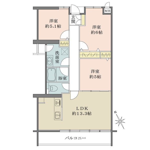 新甲子園マンションの間取図