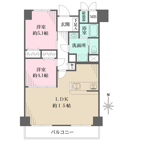 西宮グリーンマンションの間取図