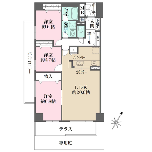 ジークレフ西宮鳴尾の間取図