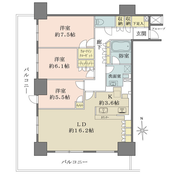 さきタワー・サンクタス尼崎駅前の間取図