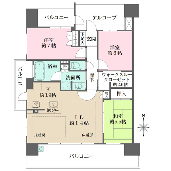 ザ・パークハウス尼崎潮江の間取図