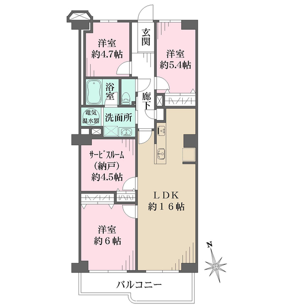 浜甲子園グリーンマンションの間取図
