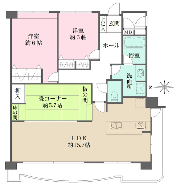 グラン・フェルティ甲東園の間取図
