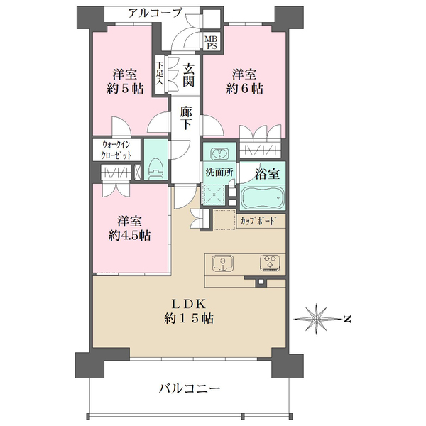 ワコーレ武庫之荘ノースグランの間取図