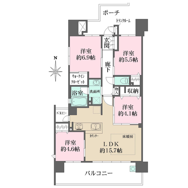 イニシア塚口サウスフィールドの間取図