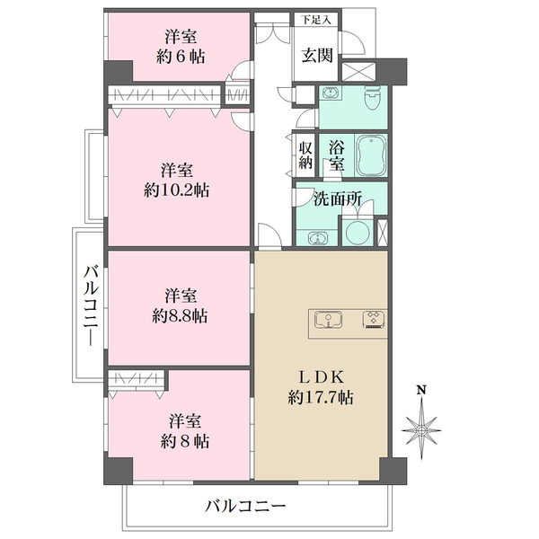 西宮能登レックスマンションの間取図
