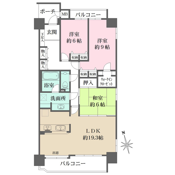 藤和宝塚ホームズ弐番館の間取図